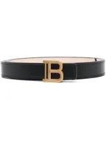 Balmain B Belt Leather Belt In Black