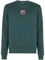 Balmain Sweatshirt Mit Logo-stickerei In Green