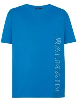 Balmain T-shirt Mit Logo-print In Blue