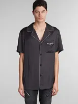 Balmain Piped-trim Shirt In Black