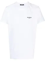 Balmain T-shirt A Maniche Corte Floccata  Paris In White