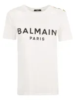 Balmain T Shirts And Polos In Blanc Noir