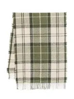 Barbour Tartan Bouclé Scarf In Neutrals