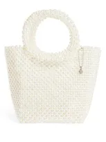 Bari Lynn Kids' Faux Pearl Round-handled Bag In Animal Print