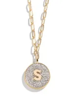 Baublebar Pavé Initial Pendant Necklace In Gold S