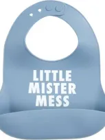 Bella Tunno Kids'  Little Mister Mess Silicone Wonder Bib In Blue