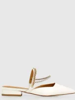 Belle & Bloom On The Go Leather Flat In Cream