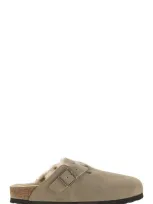 Birkenstock Boston Shearling Mules In Gray