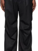 Bluemarble Black Parachute Trousers In Gry