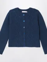 Bonpoint Wool Knit Cardigan In Blue