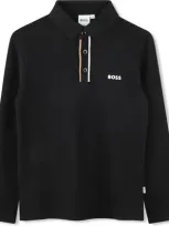 Bosswear Boss Kidswear Kids' Cotton Piqué Polo In Black