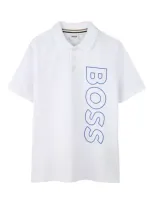 Bosswear Kids' Logo-print Polo Shirt In White