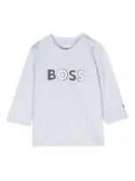 Bosswear Kids' Logo-print T-shirt In Blue