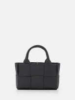 Bottega Veneta Candy Arco Leather Tote Bag In Black