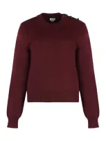 Bottega Veneta Crew-neck Wool Sweater In Red