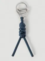 Bottega Veneta Knotted Key Ring In Dark Blue