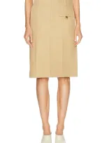 Bottega Veneta Midi Skirt In Pale Oak