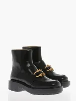 Bottega Veneta Monsieur Patent Leather Ankle Boots In Black