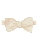 Brooklyn Brigade Solid Satin Bow Tie In Champagne