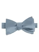 Brooklyn Brigade Solid Satin Bow Tie In Dusty Blue