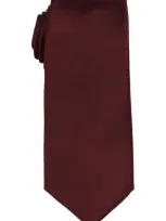 Brooklyn Brigade Solid Satin X-long Tie In Cabernet