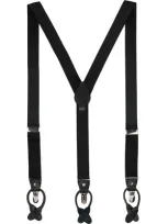 Brooklyn Brigade Solid Web Adjustable Suspenders In Black