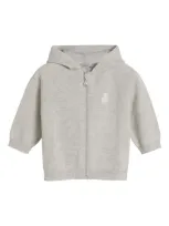 Brunello Cucinelli Babies' Cashmere Zip-up Hoodie In Grey