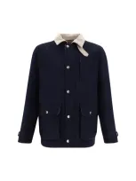 Brunello Cucinelli Jacket In Navy/antracite