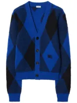 Burberry Argyle Wool Cardigan In Knight