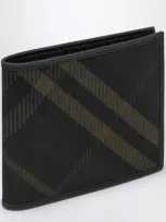 Burberry Bi-fold Wallet With Check Pattern In Black