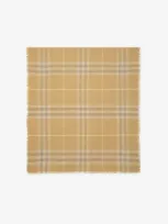 Burberry Check Wool Scarf In Flax