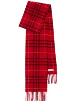 Burberry Checked Cashmere Scarf In Currant