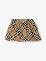 Burberry Kids'  Childrens Check Cotton Skirt In Sand