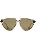 Burberry Clip Sunglasses In Gold