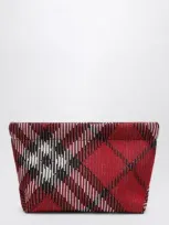 Burberry Clutch Bag With Check Pattern In Red