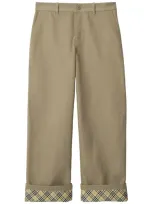 Burberry Cotton Loose-fit Trousers In Beige