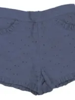 Busy Bees Kids'  Phoebe Pocket Shorts In Navy Eyelet