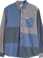 Butter Goods Plaid Cotton Button-down Shirt In Overdye Navy