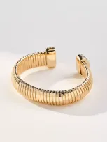 By Anthropologie Pavé Ribbed Cuff Bracelet In Gold