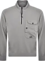 C P Company Cp Company Half Zip Sweatshirt Grey