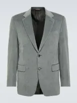 Canali Cotton And Cashmere Corduroy Blazer In Grey