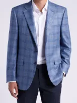 Canali Siena Regular Fit Plaid Silk & Cashmere Sport Coat In Blue