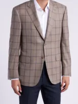 Canali Siena Regular Fit Shadow Check Wool Sport Coat In Beige