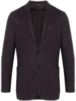 Canali Single-breasted Blazer In Purple