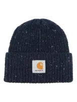 Carhartt Logo-patch Beanie In Blue