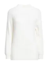 Cashmere Company Woman Turtleneck White Size 8 Wool, Alpaca Wool