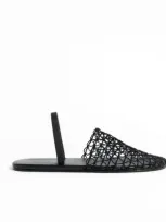 Cecelia New York Aria Woven Slingback Slide In Black