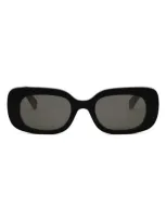 Celine Bold 3 Dots 51mm Rectangular Sunglasses In Shiny Black / Smoke