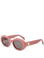 Celine Oval Sunglasses, 52mm In Pink/gray Solid