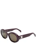 Celine Round Sunglasses, 52mm In Brown/brown Solid